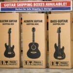 Shipping boxes for shipping electric guitar or bass guitar or acoustic guitar sold locally in store.