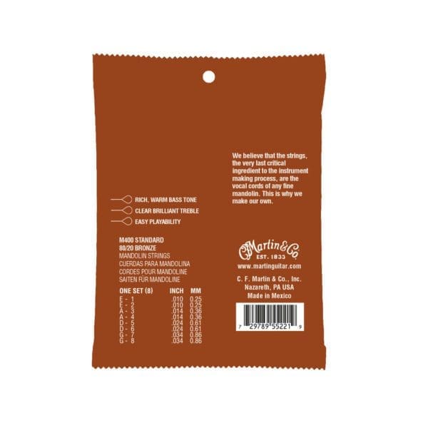 Martin Mandolin Strings 80/20 Bronze M400 $5.49 - Image 2