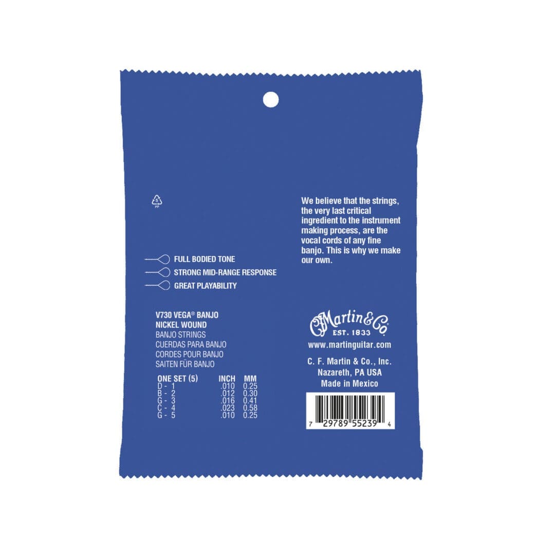 Martin Vega Banjo 5-String Set Medium V730 $4.49 - Image 2