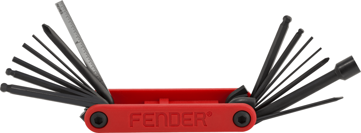 Fender's Guitar & Bass Multi-Tool is a 14-in-1 compact tool upc 885978429608 part # 0990654020 - Image 4