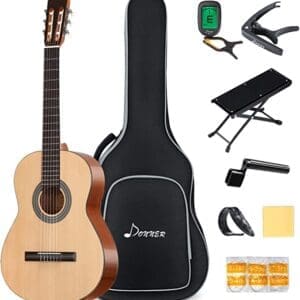 Donner classical guitar - Natural High Gloss Package deal with case and all accessories BUY ONE GET 2ND HALF PRICE