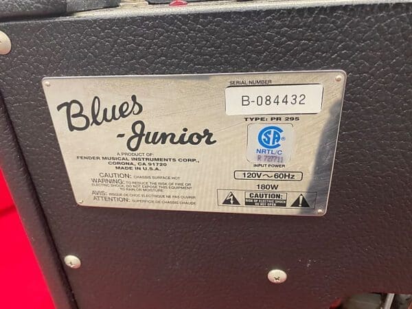 Fender Blues Junior Tube Combo Amp Made in USA 1999 Price $599.99 - Image 5