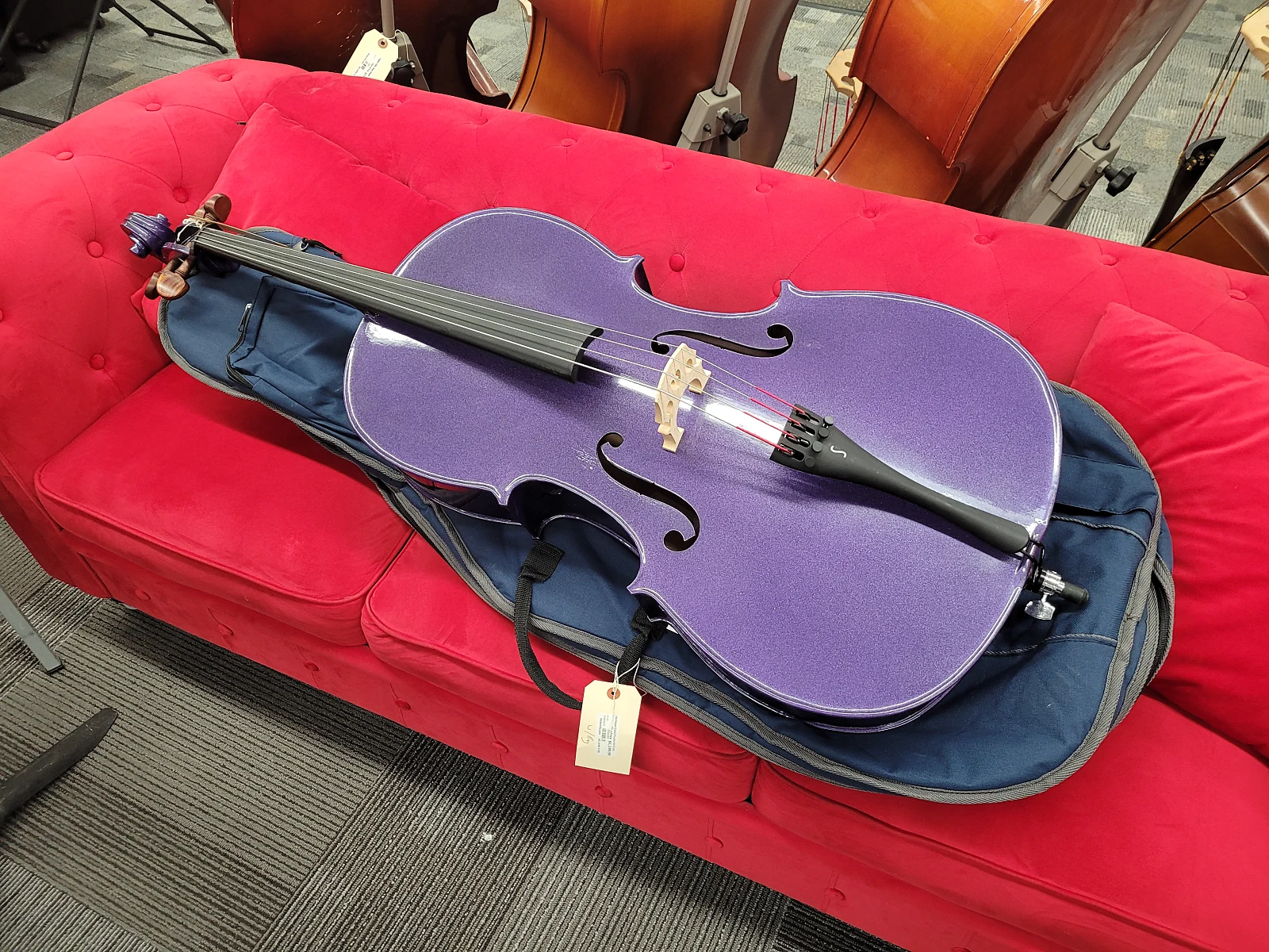 Harlequin Cello outfit with bag and bow 4/4 – Purple B stock Local Pickup Only!!