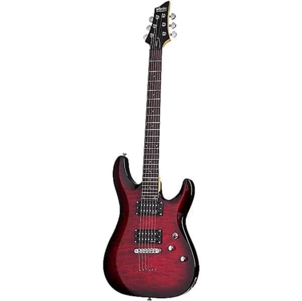 Schecter C-6 Plus Electric Guitar - Transparent Cherry Burst - Image 2