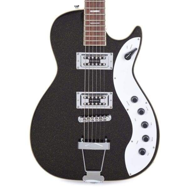 Silvertone Classic 1423-BGF Solid-Body Electric Guitar - Black/Gold Flake Finish
