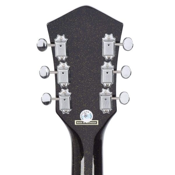 Silvertone Classic 1423-BGF Solid-Body Electric Guitar - Black/Gold Flake Finish - Image 8