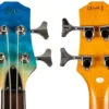 Flight Mini Bass (TBL) Solid Body With Gig Bag - Transparent Blue - Image 4