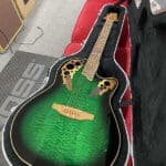 Ovation CS247 Celebrity Deluxe Acoustic-Electric Guitar – Quilt Top Green Burst w/ Ovation Case MIK