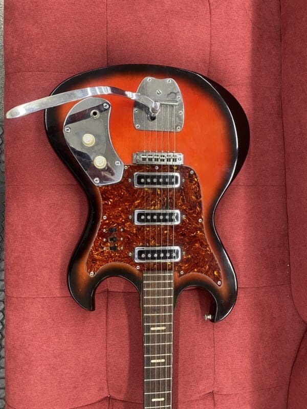 Kingston / Teisco "Hound Dog Taylor" Three Pickup Electric Guitar 1960's - Redburst - Image 3