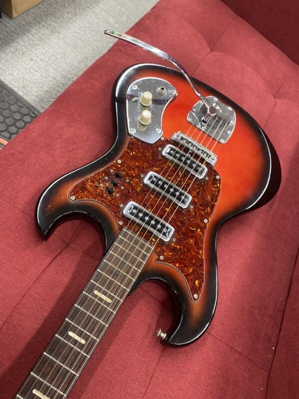 Kingston / Teisco "Hound Dog Taylor" Three Pickup Electric Guitar 1960's - Redburst - Image 6