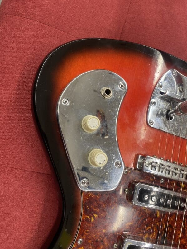 Kingston / Teisco "Hound Dog Taylor" Three Pickup Electric Guitar 1960's - Redburst - Image 8