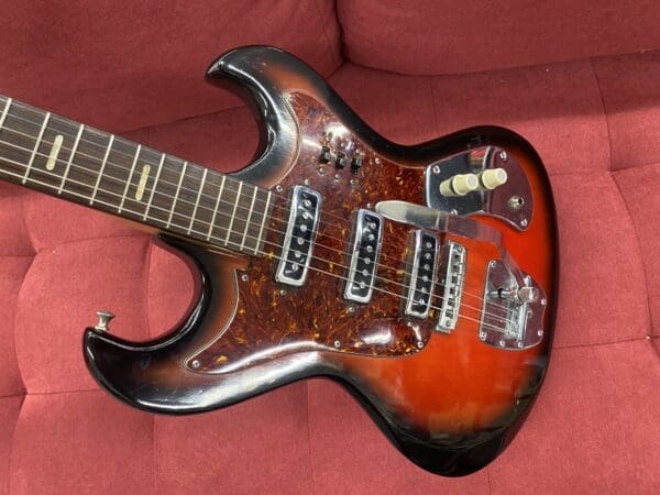 Kingston / Teisco "Hound Dog Taylor" Three Pickup Electric Guitar 1960's - Redburst