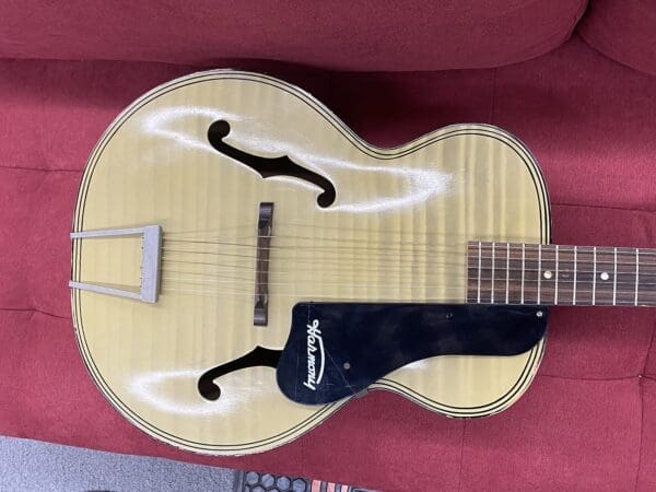 Harmony H1214 Archtone Acoustic Archtop Guitar 1950's - Blond with Faux Flame - Image 19