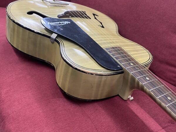Harmony H1214 Archtone Acoustic Archtop Guitar 1950's - Blond with Faux Flame - Image 12