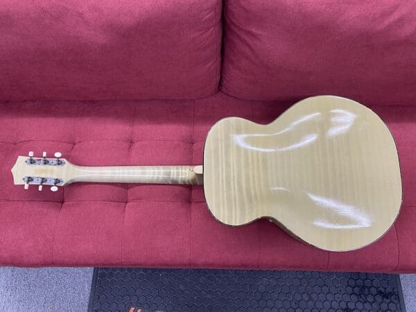 Harmony H1214 Archtone Acoustic Archtop Guitar 1950's - Blond with Faux Flame - Image 4