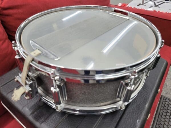 Rogers Tower 5x14" 8-Lug Wood Snare Drum with Case - Silver Sparkle Pearl - Image 10