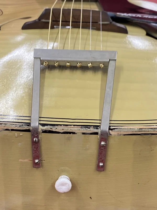 Harmony H1214 Archtone Acoustic Archtop Guitar 1950's - Blond with Faux Flame - Image 11