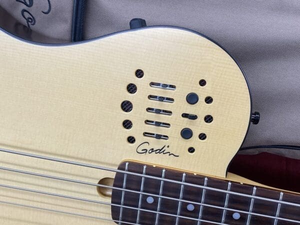 Godin A4 Ultra Semi-Acoustic Fretted Bass Guitar with Midi pickup - Natural - Image 5