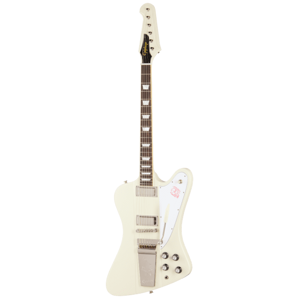 Epiphone Inspired by Gibson Custom 1963 Firebird V Reissue With Maestro Vibrola 2025 - Polaris White with Case - Image 2