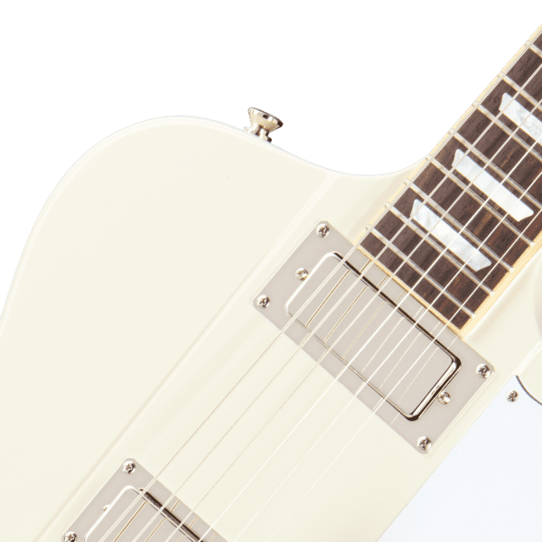 Epiphone Inspired by Gibson Custom 1963 Firebird V Reissue With Maestro Vibrola 2025 - Polaris White with Case - Image 5