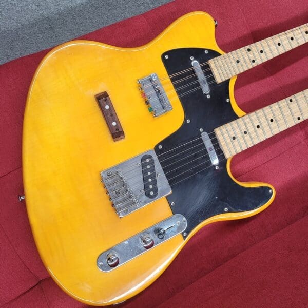 K Double Neck Electric Mandolin/Guitar Offset T-Style - Butterscotch - Image 14