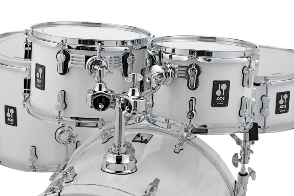 Sonor AQ1 Studio 20" 5pc Drum Kit with Hardware - Piano White - Image 4