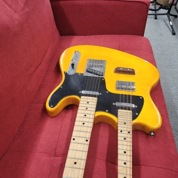 K Double Neck Electric Mandolin/Guitar Offset T-Style - Butterscotch - Image 5