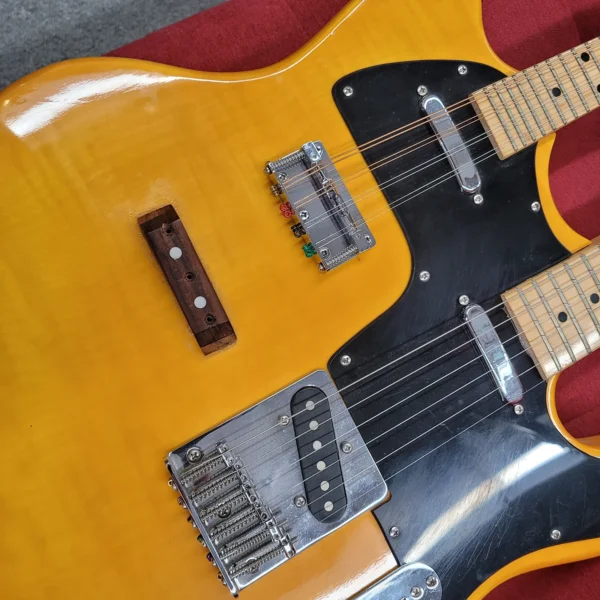 K Double Neck Electric Mandolin/Guitar Offset T-Style - Butterscotch - Image 12