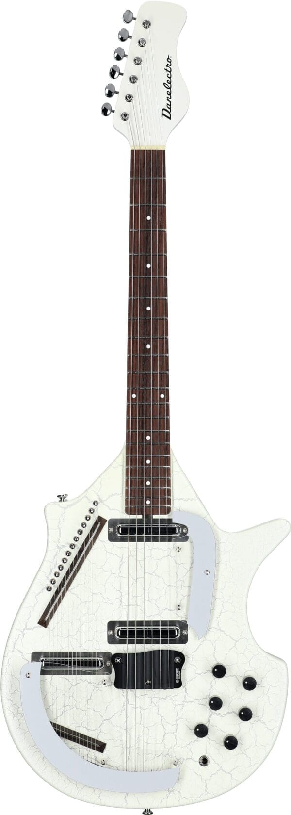 Danelectro Coral Electric Sitar Guitar - White Crackle - Image 10