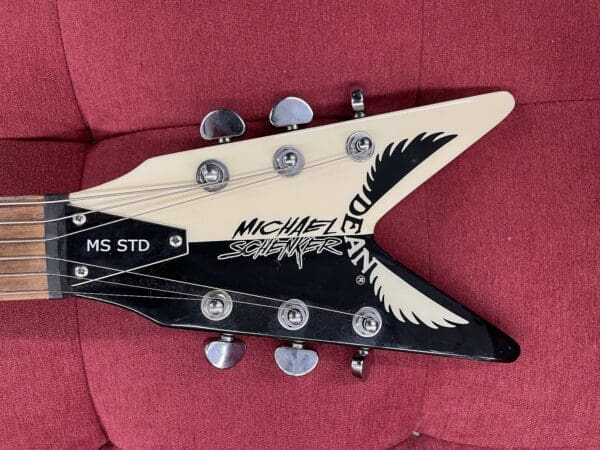 Dean Michael Schenker V Bolt-On Standard Guitar MS STD - White and Black - Image 4