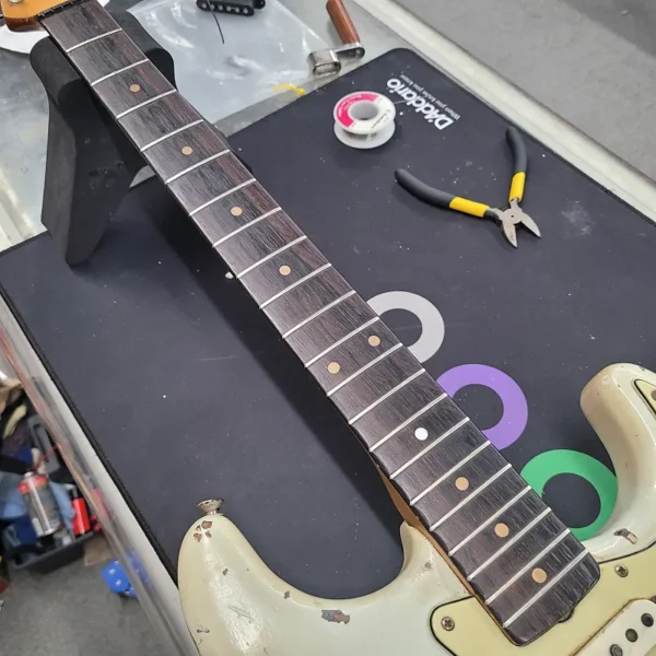 Fender Stratocaster with Slab Board Old Old Old Refin 1960 - Aged White - Image 14