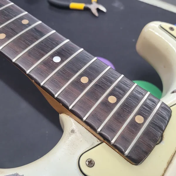 Fender Stratocaster with Slab Board Old Old Old Refin 1960 - Aged White - Image 13