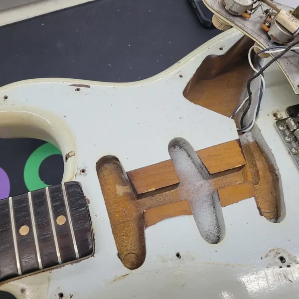 Fender Stratocaster with Slab Board Old Old Old Refin 1960 - Aged White - Image 10