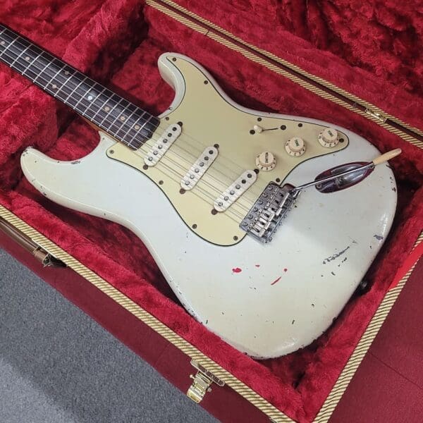 Fender Stratocaster with Slab Board Old Old Old Refin 1960 - Aged White - Image 5