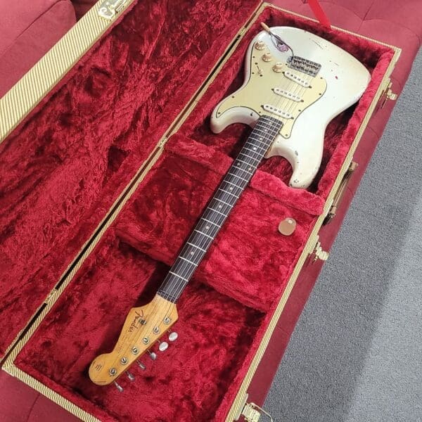 Fender Stratocaster with Slab Board Old Old Old Refin 1960 - Aged White - Image 8