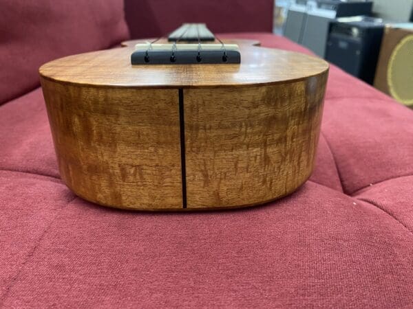 Kamaka HF-1 Soprano Ukulele with Full Ebony Package, MOP inlay, Koa Medium Curl Upgrade w/ Case - Image 11