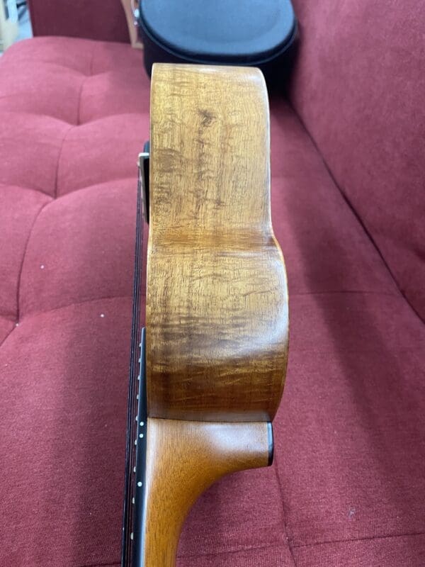 Kamaka HF-1 Soprano Ukulele with Full Ebony Package, MOP inlay, Koa Medium Curl Upgrade w/ Case - Image 14