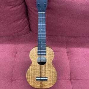 Kamaka HF-1 Soprano Ukulele with Full Ebony Package, MOP inlay, Koa Medium Curl Upgrade w/ Case