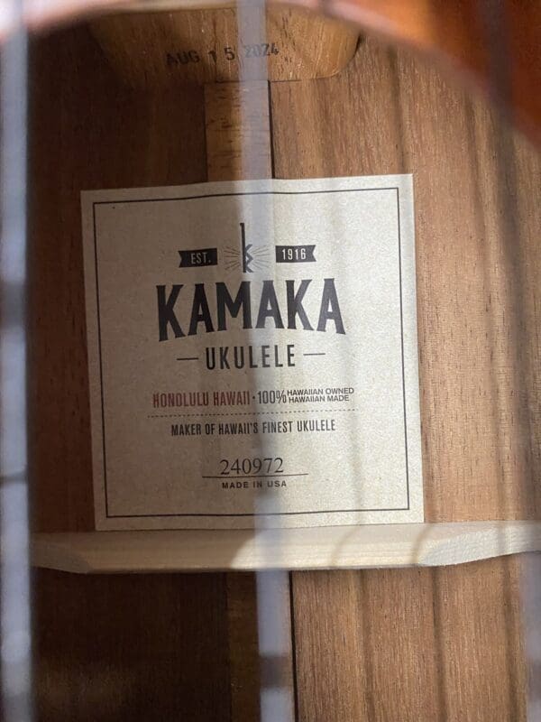 Kamaka HF-3i Custom Tenor Ukulele with Ebony Package and Mother of Pearl Inlay - Natural w/ Case - Image 21