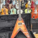 Trap Town V guitar – Burst with case bound ebony