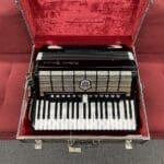 Settimio Soprani 120 Bass Pro Model Piano Accordion 1960’s – Black with Case Made in Italy