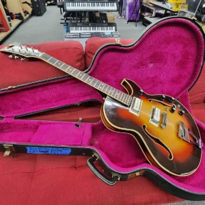 Standel 430-s 1960s - Sunburst rare semi hollow body guitar with case