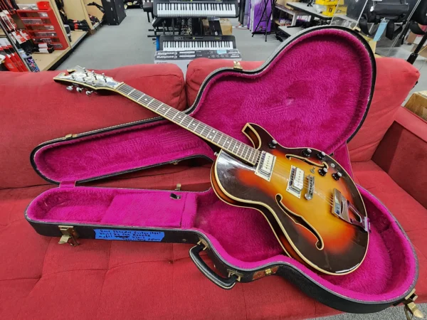 Standel 430-s 1960s - Sunburst rare semi hollow body guitar with case