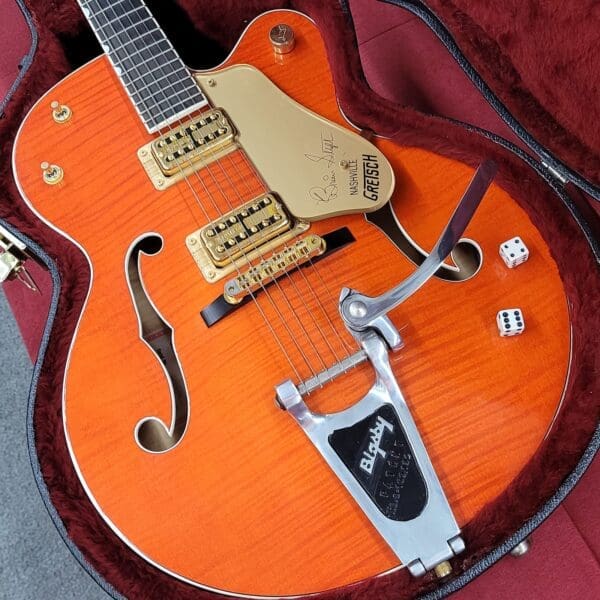 Gretsch G6120SSU Brian Setzer 1998 with Case- Orange - Image 2