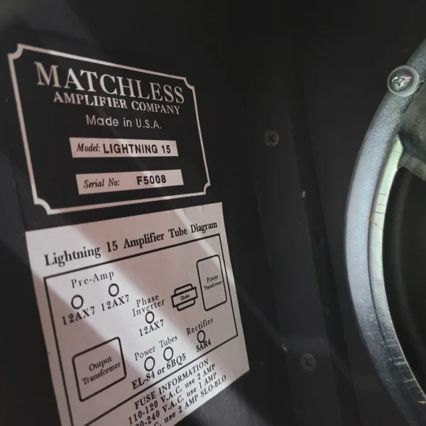Matchless Sampson Era Lightning 15 watt 2x10 Combo 1997 - Black - Image 14