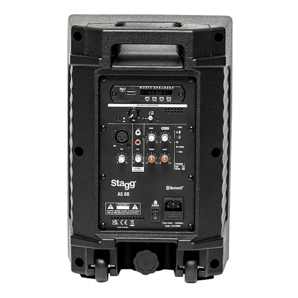 Stagg AS8US 8" 2-way active speaker, class D, Bluetooth TWS Stereo, UHF mic, 125 watts, battery powered - Image 6