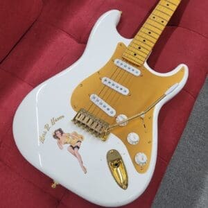 Trap Town Barn Burner S-Style Electric Guitar - White