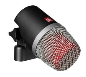 sE Electronics V KICK Supercardioid Dynamic Bass Drum Microphone - Black / Red Grille