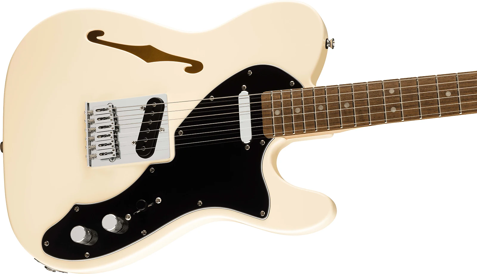 Squier Affinity Series Telecaster Thinline Electric Guitar - Olympic White with Laurel Fingerboard