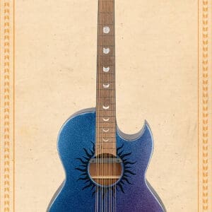 H. Jimenez Galaxia Bajo Quinto With Case LBQ1GXE-AB - Aurora Borealis